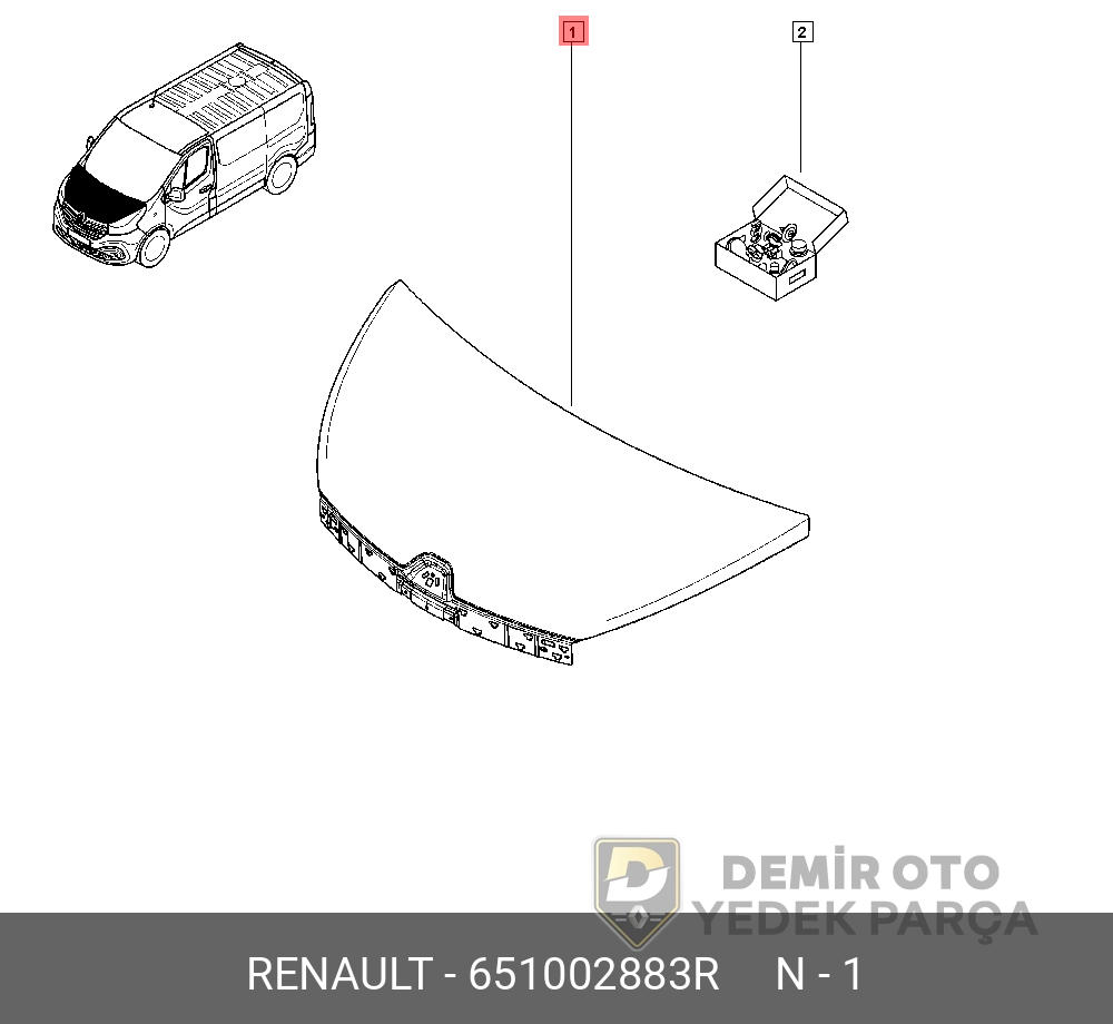 Ön Kaput Renault Trafic III 3 PH2 651002883R