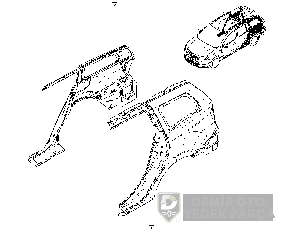 Sol Arka Çamurluk Dacia Logan MCV 760316027R